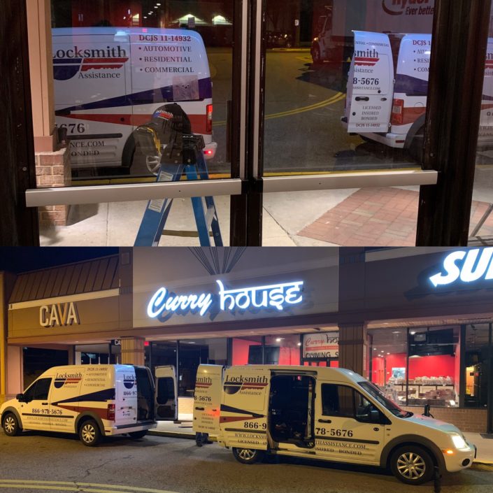 A collage of photos with a delivery truck and other vehicles.